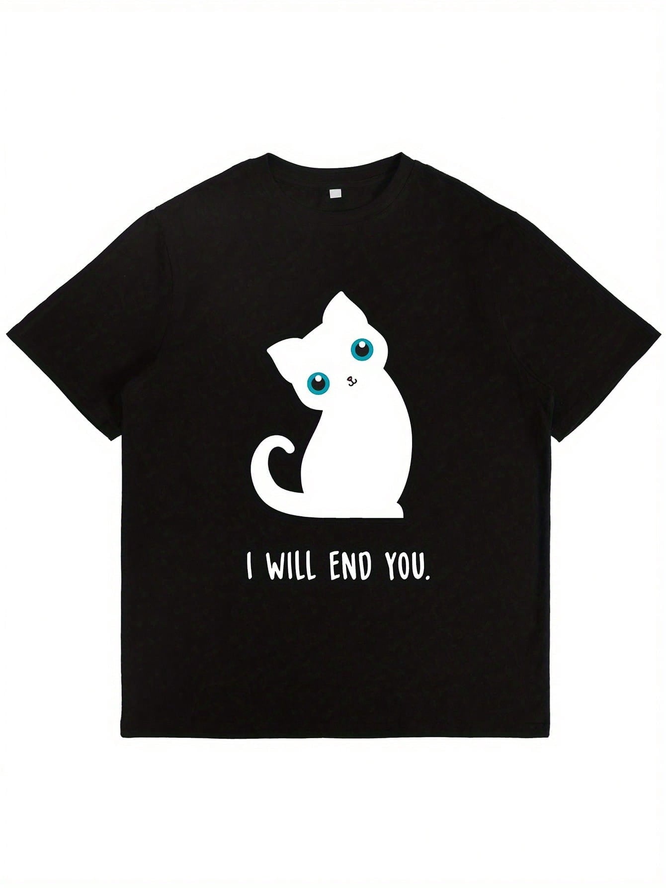 Funny Sarcastic "I Will End You" Kitten T-Shirt - Humor Suitable For Parties & Casual Wear, Crew Neck Tee With Evil