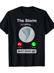 Funny Tornado Chaser T-Shirt with Tornado& Tornado Warning Graphic - Crew Neck Tee for Men& Women, Casual Wear Tornado Lover Gift