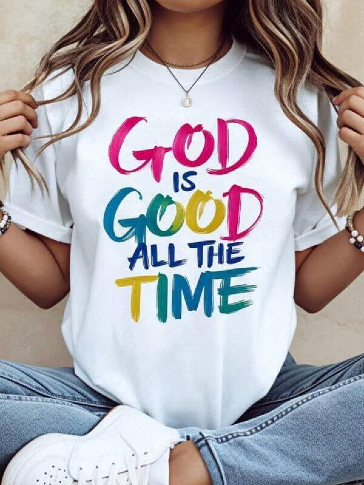 God Is Good All The Time Christian T Shirt Women Religious Faith Statement Graphic Tee Casual Summer Top