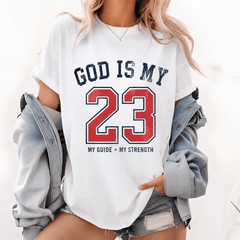God Is My 23 Christian Faith Graphic T-Shirt Vintage Athletic Religious Tee for Women