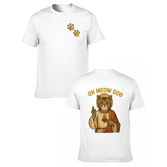 Graphic Tee [oh Meow God] Funny T-shirt Unisex Cat Meme 2sides