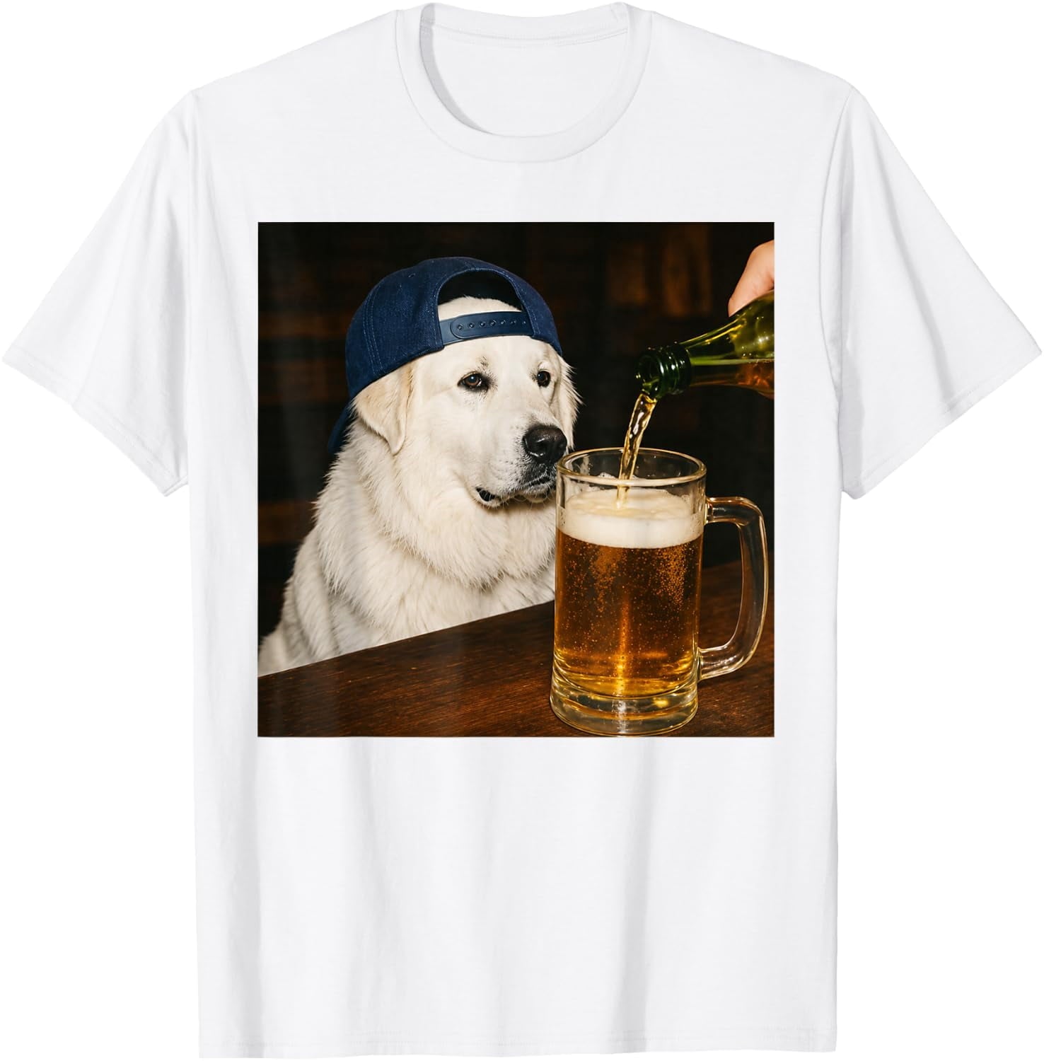 Great Pyrenees Drinking Beer Funny Dog Meme Design Unisex T-Shirt