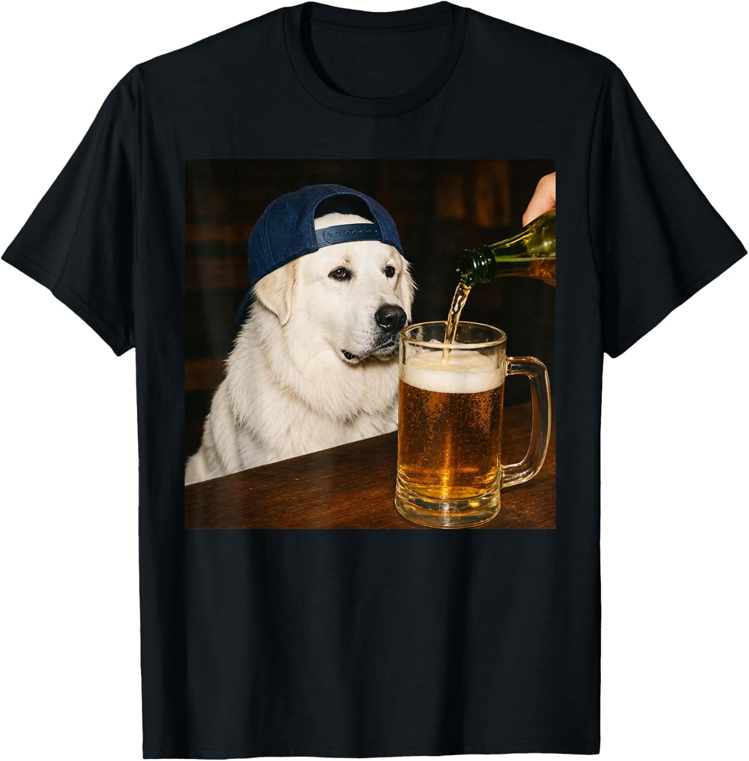 Great Pyrenees Drinking Beer Funny Dog Meme Design Unisex T-Shirt