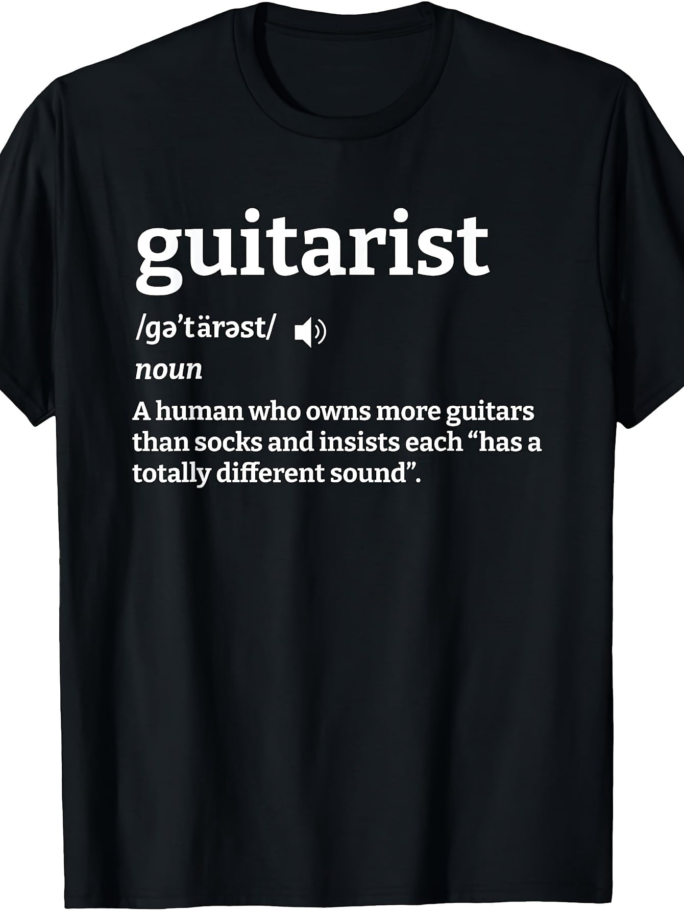 Guitarist Definition Funny Music Lover Graphic Tee for Men Women, Guitar Player Humor Short Sleeve T-Shirt, Casual Crew Neck Top for Musician Gift