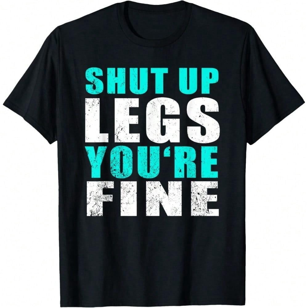 Gym Workout & Running: Legs You're Fine T-Shirt T-Shirt Oversized Short Sleeve Classic Heavy Cotton T Shirt Printed Graphic Tee Women's Casual Short-Sleeved Top