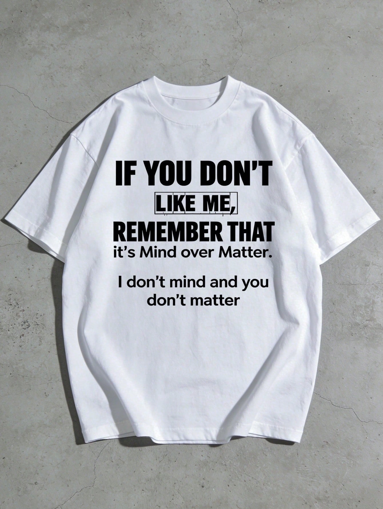 High Elasticity Cotton Men's "Mind Over Matter" Graphic T-Shirt | Loose Fit Short Sleeve Round Neck For Casual & Sports