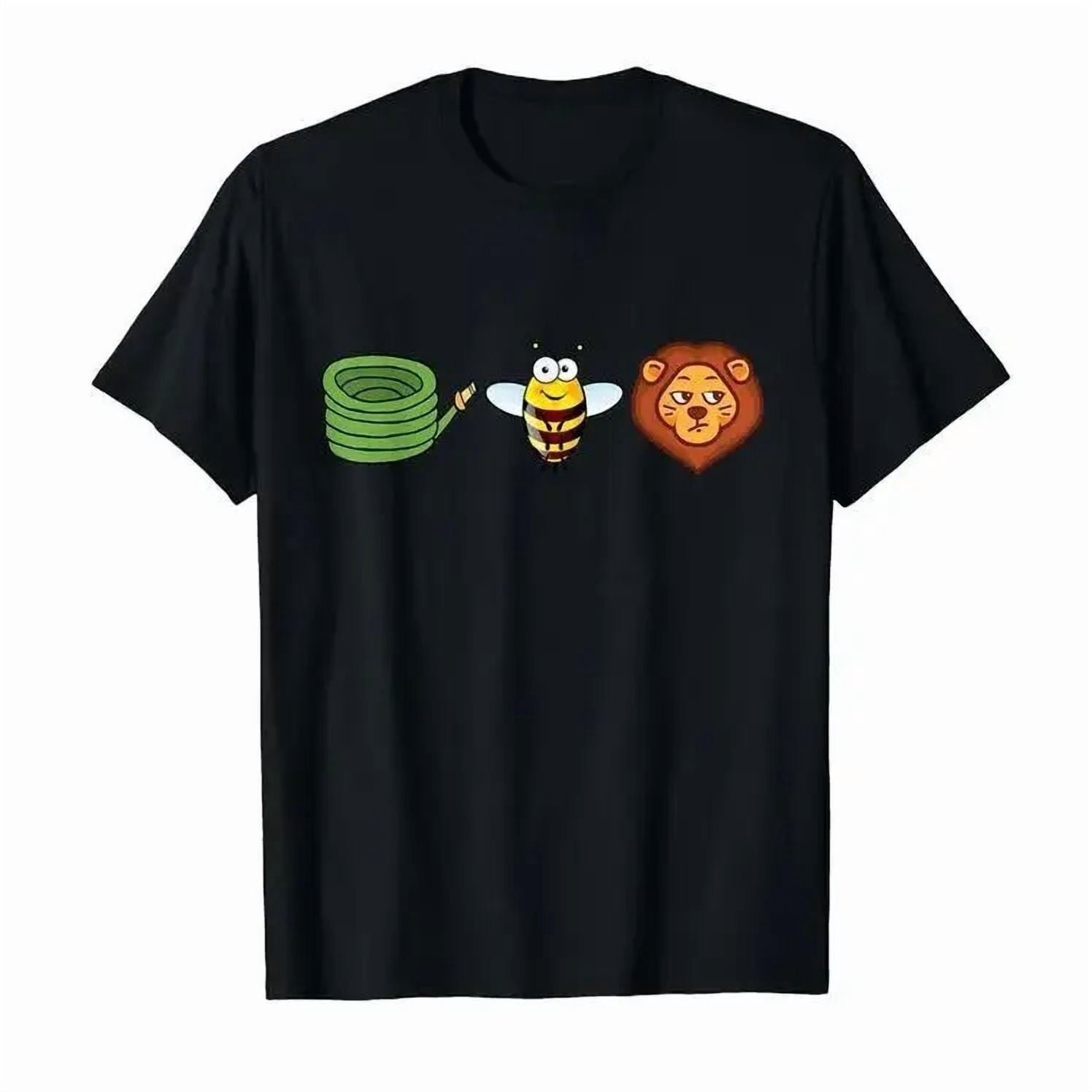 Hose Bee Lion Mens T Shirts Cotton Short Sleeve T-Shirt Crew Neck Tees Casual Shirt