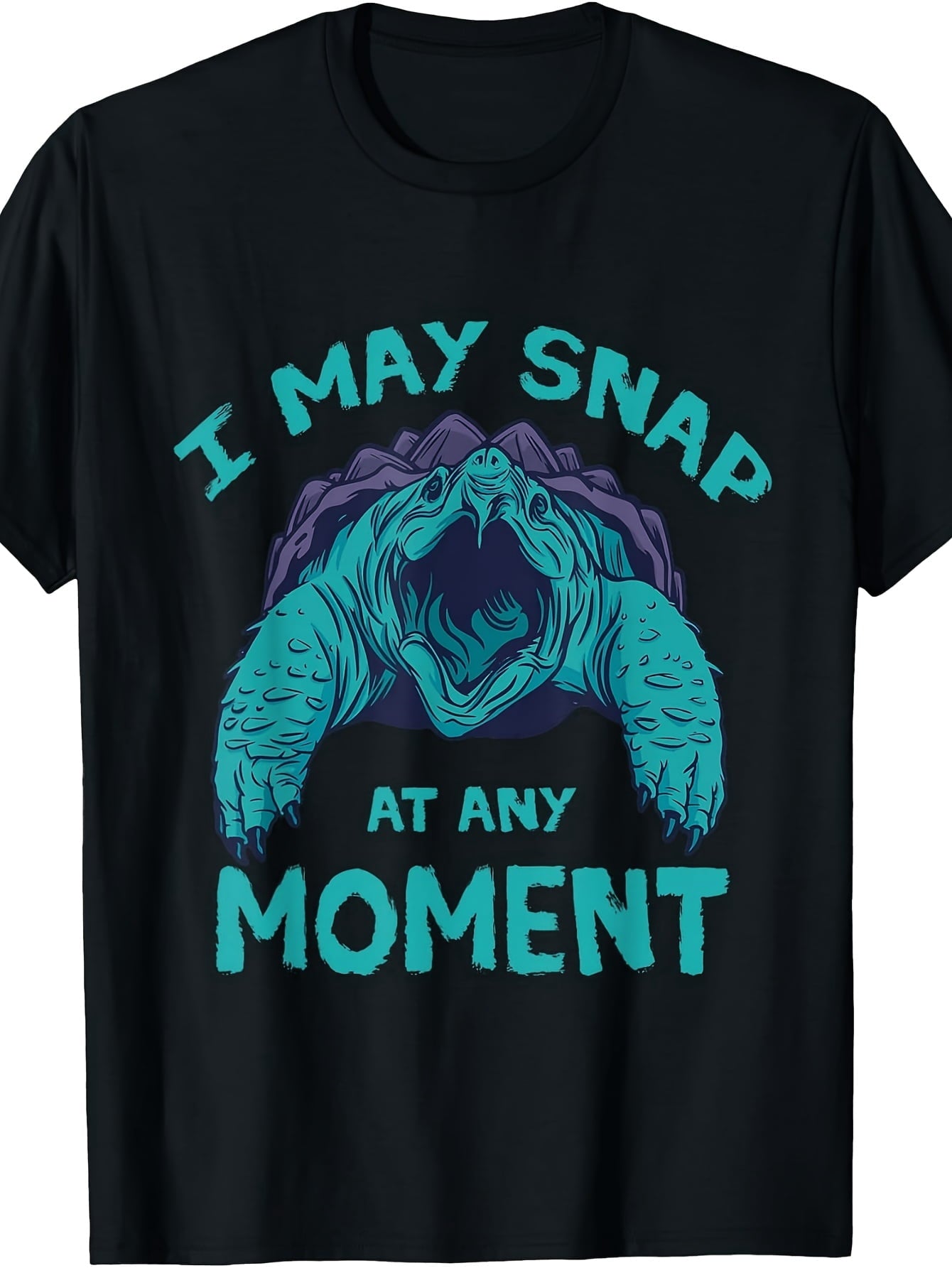 I May Snap At Any Moment Snapping Turtle Graphic Tee Funny Reptile Casual Unisex Streetwear Short Sleeve T-Shirt