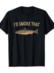 I'm Willing to Pull That Salmon Fishing Funny BBQ Shirt T-Shirt Humorous Tee, Casual Wear TShirt Short Sleeve Top, Fishing Humor Tee, Funny Gift Idea