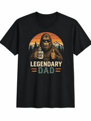 Legendary Dad Bigfoot Graphic T-Shirt Funny Sasquatch Dad Fuel Vintage Father Tee