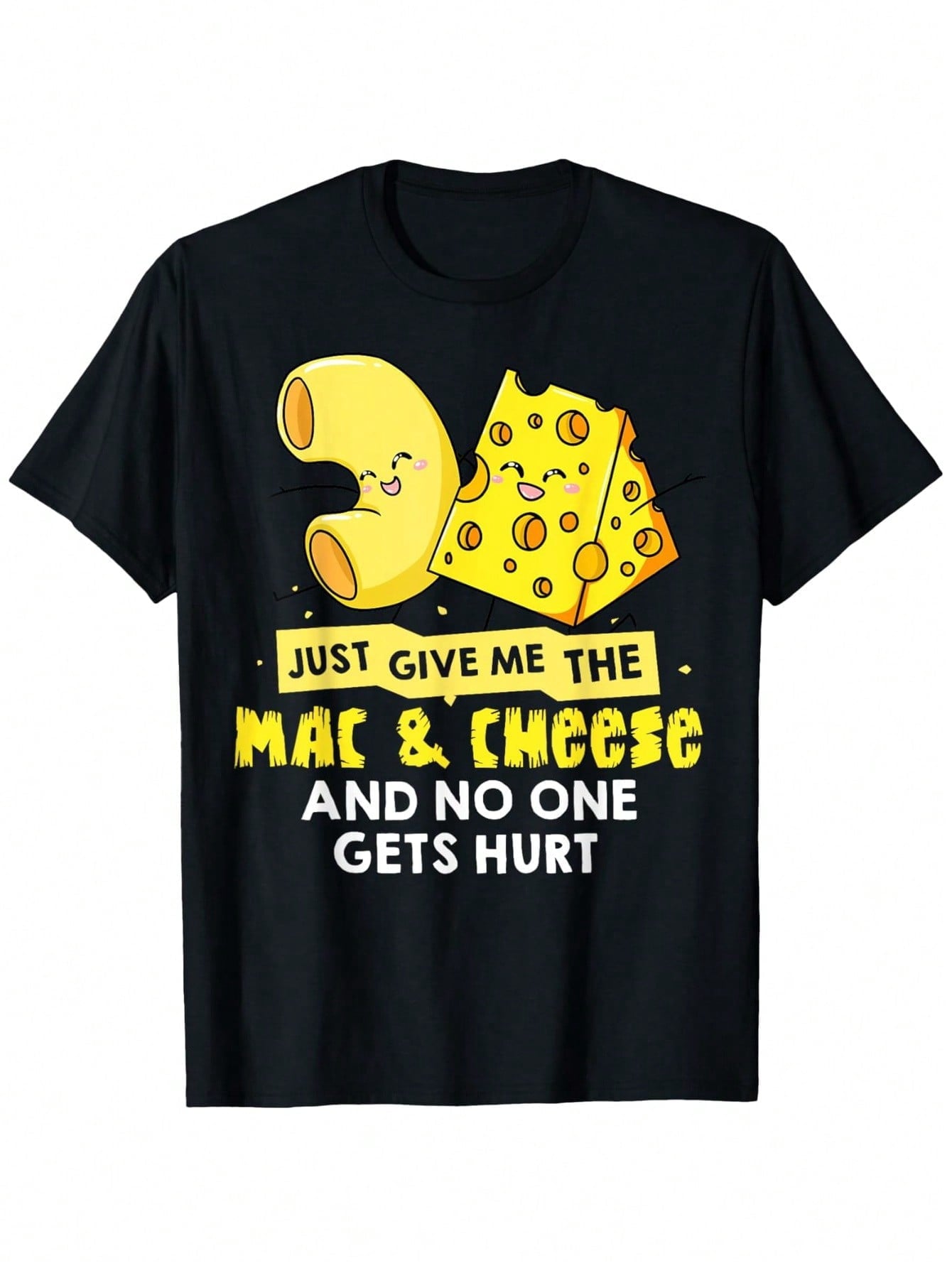 Mark And Cheese Gift, Macaroni And Cheese Face T-Shirt, Fashionable Cotton Top, Street Style Short Sleeved T-Shirt, Casual Summer T-Shirt