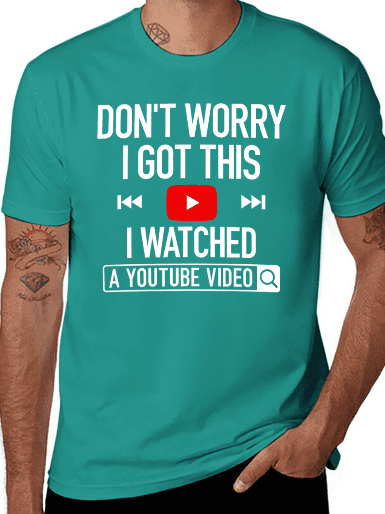 Men'S Funny YouTube Learning Meme Tee - Don't Worry I Got This Casual Short Sleeve T-Shirt Father'S Day T-Shirt For Him Dad