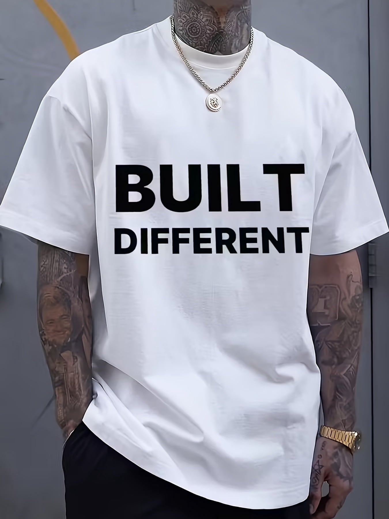 Men'S Loose T-Shirt | Unique Casual Wear, Soft and Breathable, Casual Sports Shirt, All Sizes Available, Urban Fashion, Crew Neck, Geometric-pattern, Short Sleeve