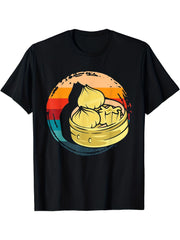 Men'S Vintage Dim Sum Dumplings Graphic Tee - Short Sleeve Crew Neck Casual TShirt