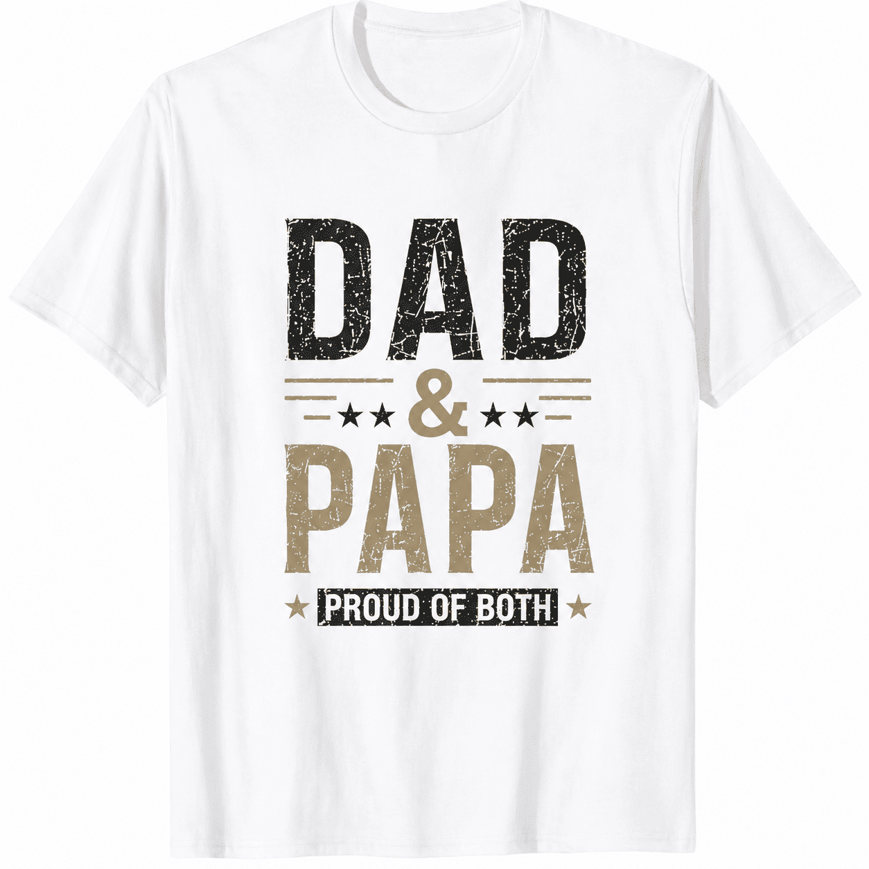 Men's Dad & Papa Graphic T-Shirt, Vintage Distressed Father Pride Print Crew Neck Short Sleeve Casual Tee