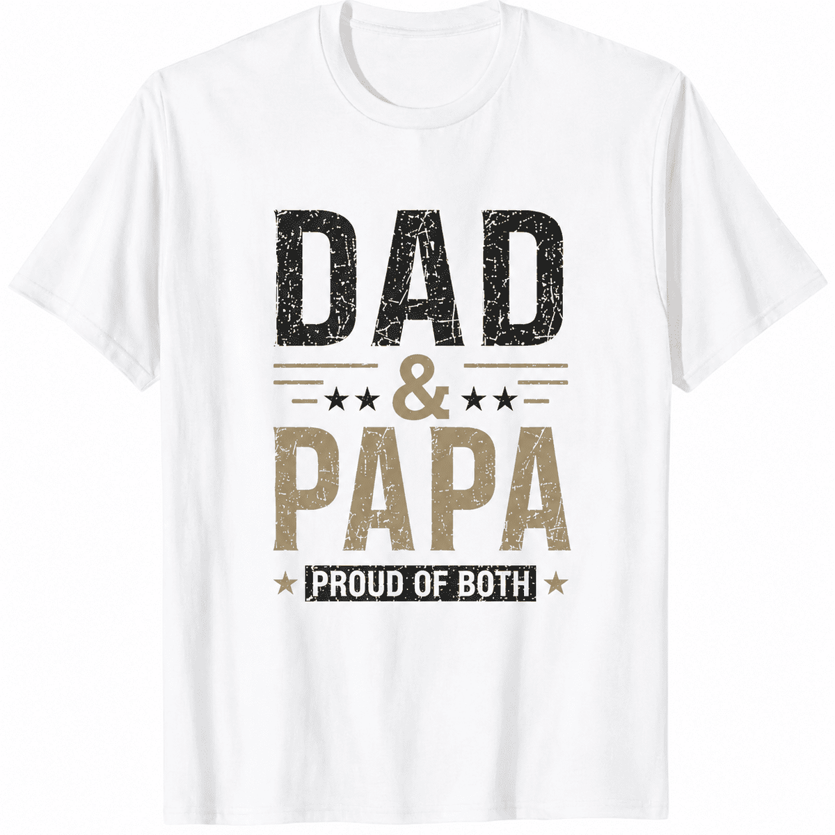 Men's Dad & Papa Graphic T-Shirt, Vintage Distressed Father Pride Print Crew Neck Short Sleeve Casual Tee