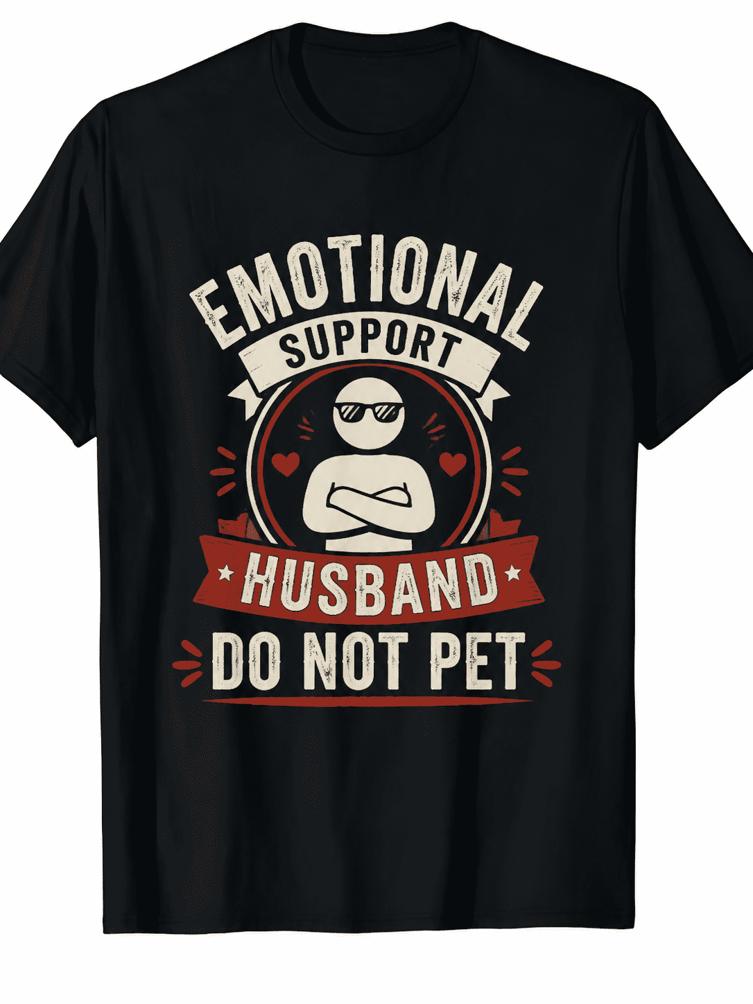 Men's Funny Emotional Support Husband T Shirt, Do Not Pet Graphic Tee, Humorous Couple Gift Shirt, Casual Short Sleeve Cotton Shirt for Everyday Wear
