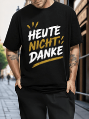 Men's Oversized Graphic T Shirt, Funny Quote Print Tee, Minimalist Streetwear Short Sleeve Shirt, Casual Everyday Fashion Top