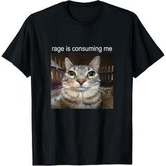 Men's Rage Is Consuming Me Silly Staring Cat Meme T-Shirt