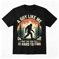 Men's Retro Chinese Text T-Shirt - "A Guy Like Me Is Hard to Find" Graphic Tee, Round Neck Casual Shirt Suitable for Gifts, Machine Washable, All-Season Outdoor Wear for, Digital Print