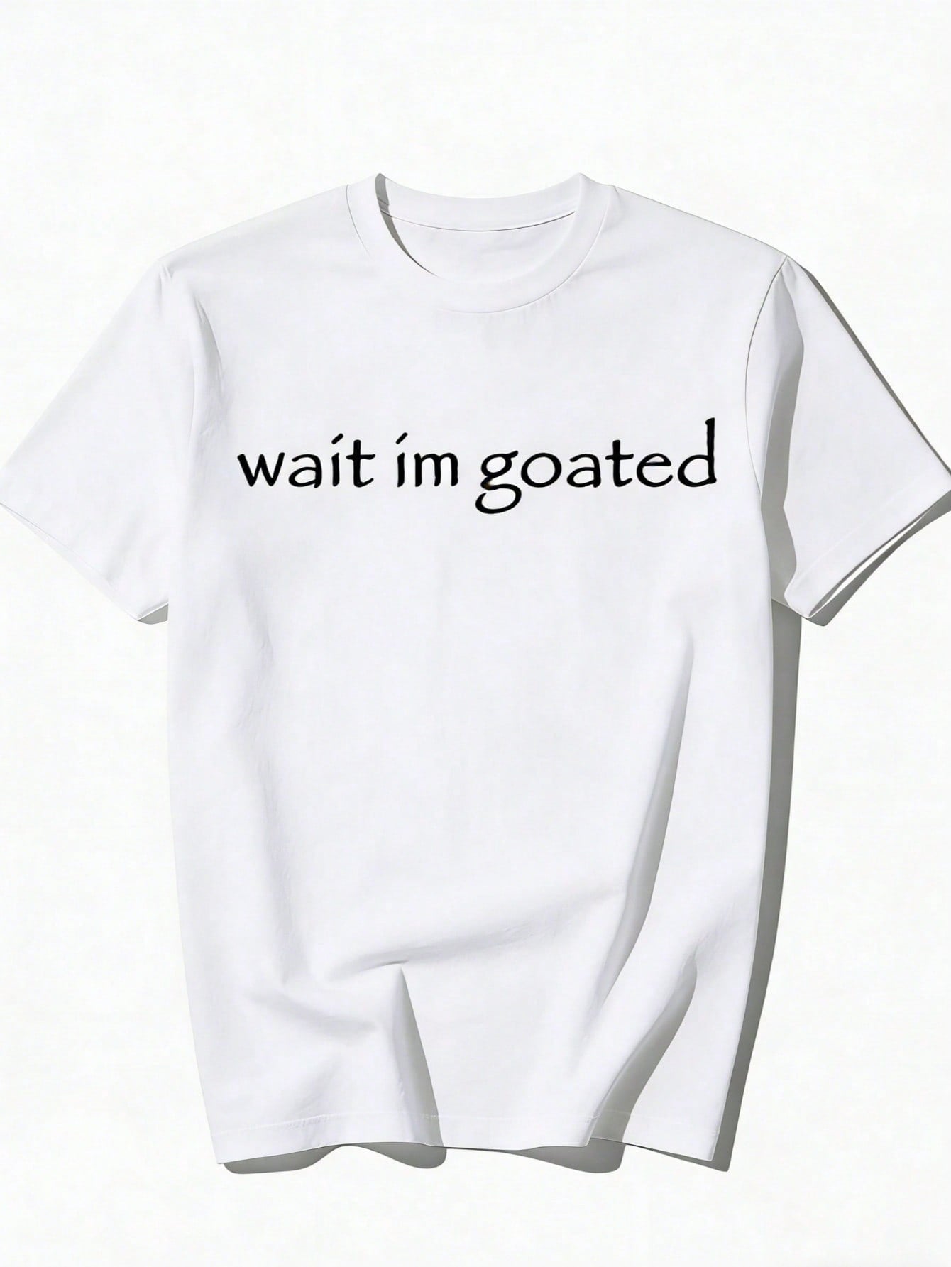 Men's T-Shirt Wait I M Goated Funny Meme T-Shirt Clothing, Printed Men's T-Shirt , Vintage Fashion Short-Sleeved Men