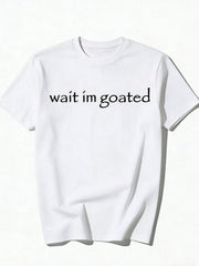 Men's T-Shirt Wait I M Goated Funny Meme T-Shirt Clothing, Printed Men's T-Shirt , Vintage Fashion Short-Sleeved Men