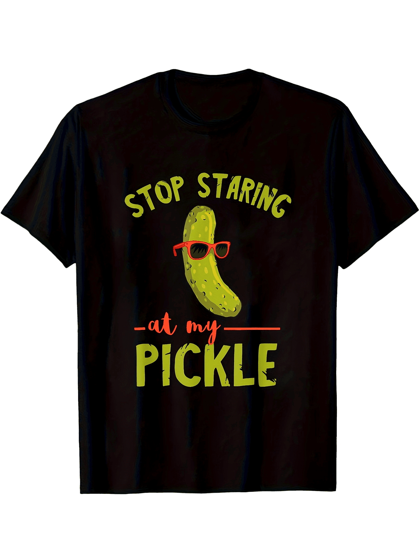 Men's Unique Pickle Pattern Round Neck T-Shirt - Single-Piece Casual Wear All Year Round