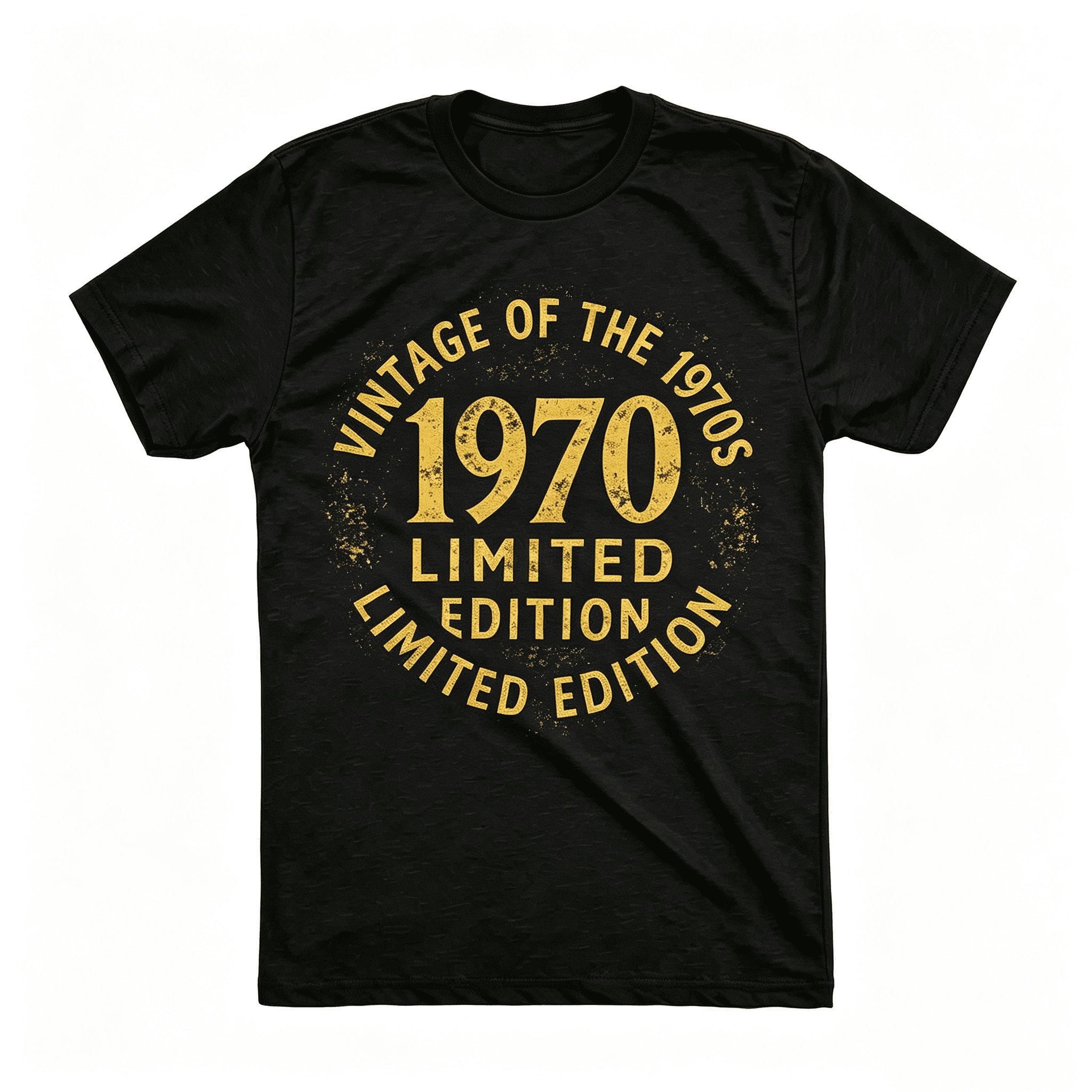 Men's Vintage 1970 Limited Edition Graphic T‑Shirt，Retro Fashion 1970 Theme Classic T-shirt for Guys，Soft Casual Classic Menswear Gift Top