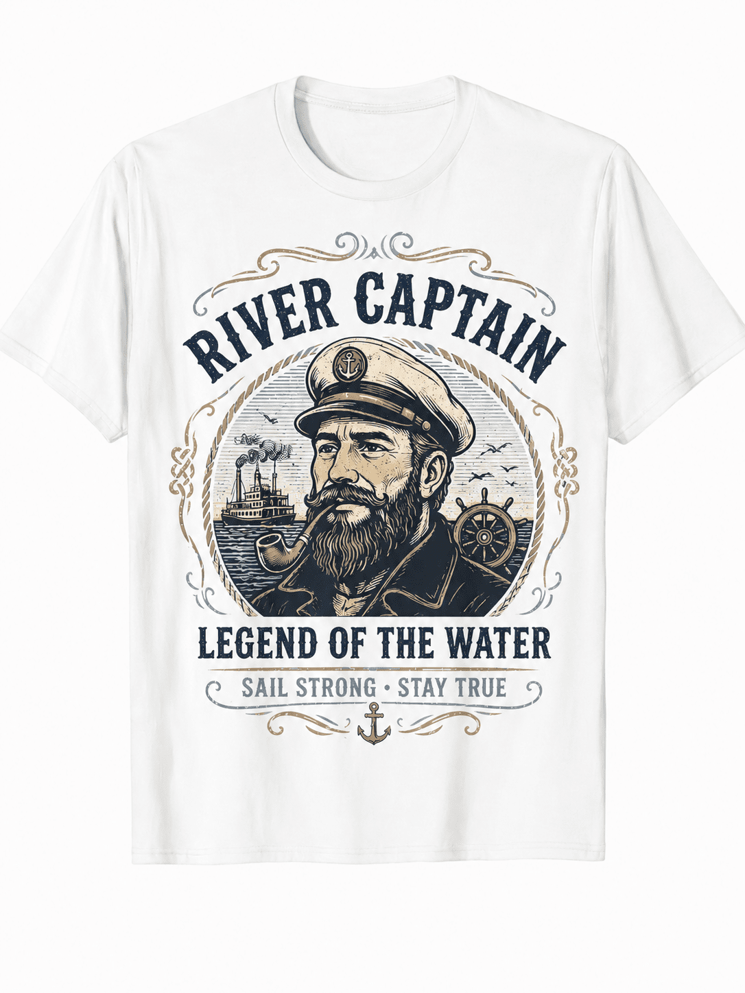 Motor Boat Captain Funny Boating Motorboating Lake T-Shirt With USA Local Heat Transfer Design