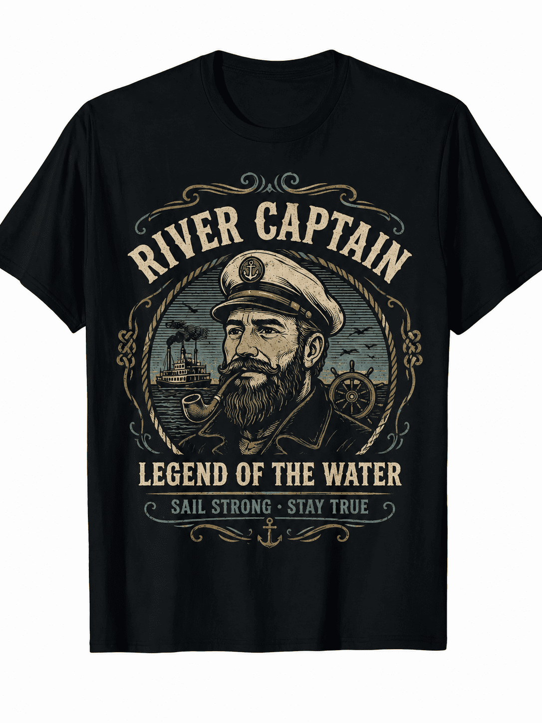 Motor Boat Captain Funny Boating Motorboating Lake T-Shirt With USA Local Heat Transfer Design