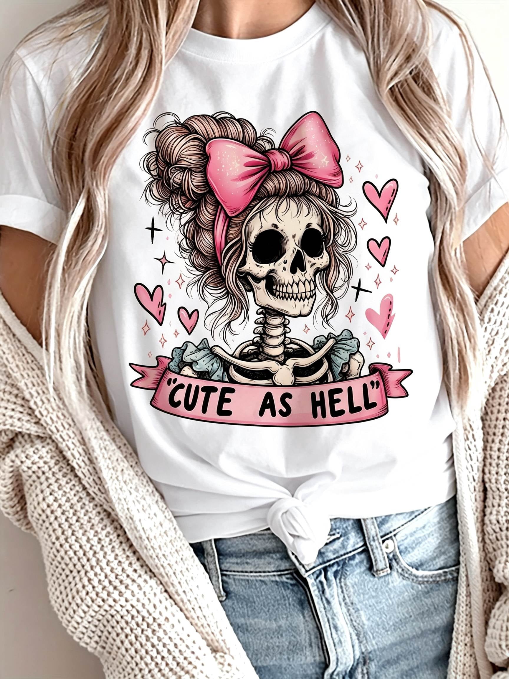 Pastel Goth T-Shirt Cute As Hell Skull Lover Baddie Top
