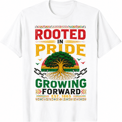 Rooted In Pride Growing Forward Graphic T-Shirt | Inspirational Heritage Tree Vintage Tee