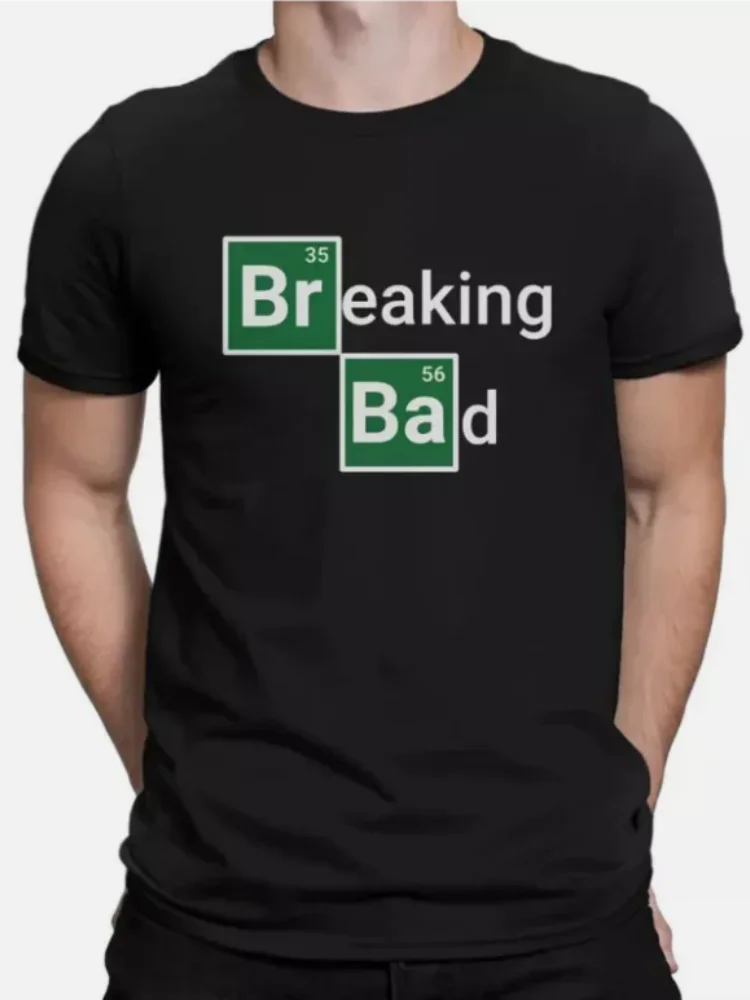 Men's T-Shirts Sign Vintage 100% Cotton Tees Short Sleeve B-Breaking Bad T Shirt Crewneck Clothes Summer Fashion Ins Tops