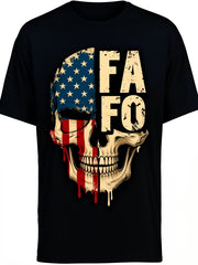 Skull T ShirtSame Style for Men and Unisex Pure 4Retro Casual Short-sleeved T-shirt with a Round Neck and Printed Pattern Suitable for Daily