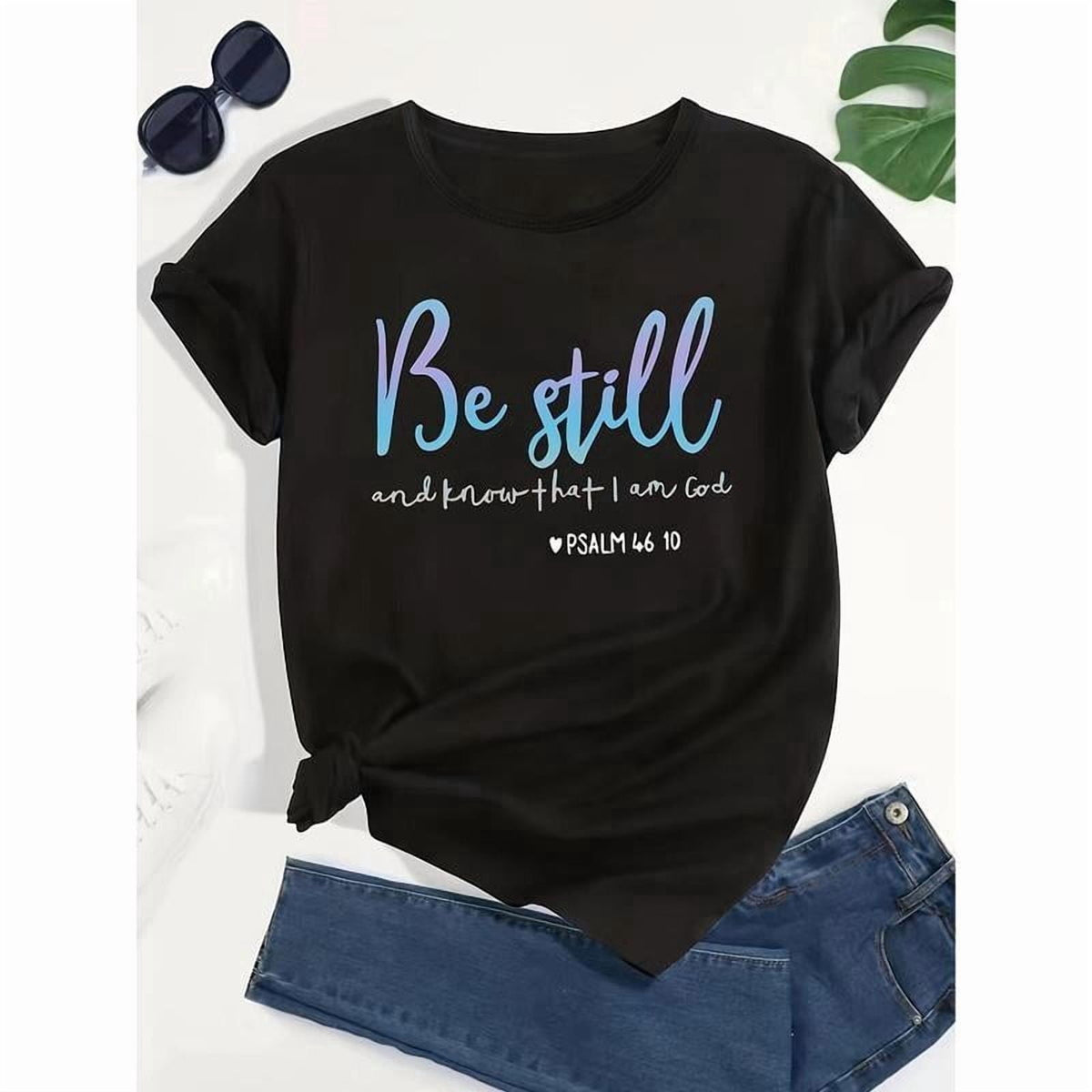 Soft Stretchy Letter Print T-Shirt - Chic Women's Crew Neck, Short Sleeve, Machine Washable - Perfect for Spring/Summer/Fall