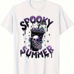 Spooky Summer Funny Meme Skeleton Coffee Funny Summerween T-Shirt