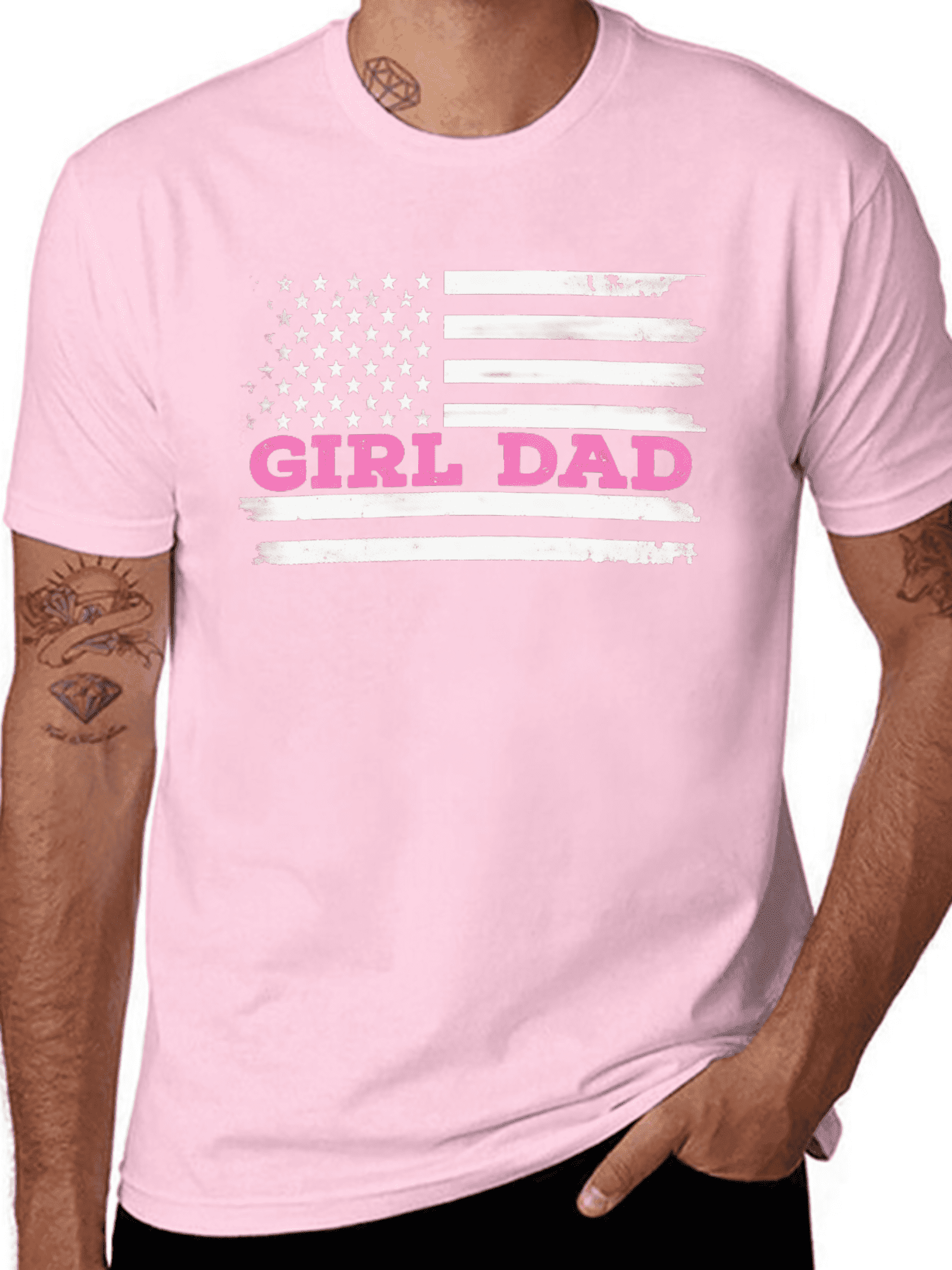 Summer t Shirts Girl Dad Father'S Day Dad Daughter, Dad of Girls Outnumbered T-Shirt Adult Men'S Loose And Comfortable Cotton