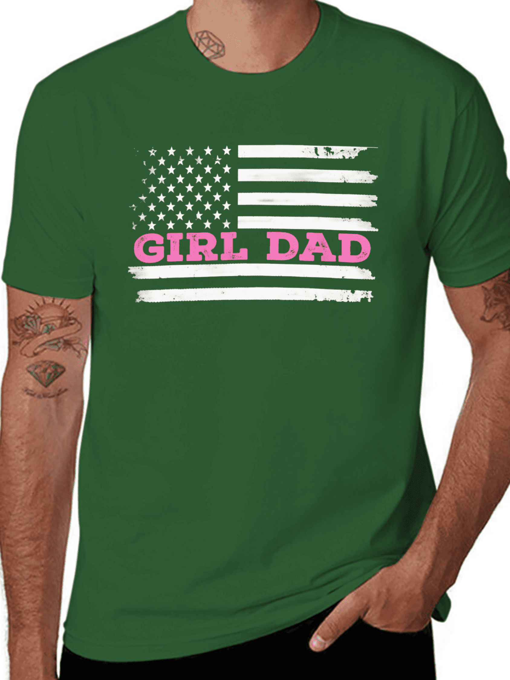 Summer t Shirts Girl Dad Father'S Day Dad Daughter, Dad of Girls Outnumbered T-Shirt Adult Men'S Loose And Comfortable Cotton