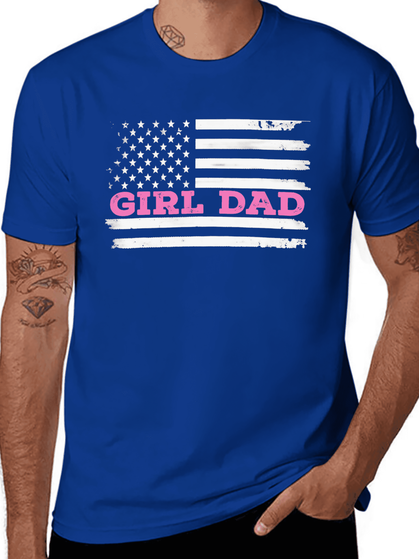 Summer t Shirts Girl Dad Father'S Day Dad Daughter, Dad of Girls Outnumbered T-Shirt Adult Men'S Loose And Comfortable Cotton