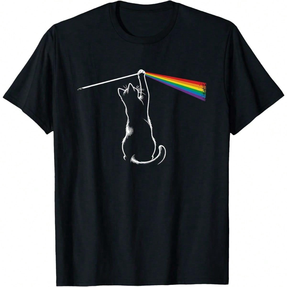 T-Shirt For Men Men's Graphic T-Shirt Funny Cat Rock Music Gift Men  Funny Cat T-Shirt