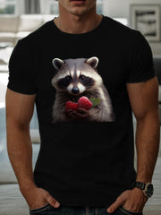 The Raspberry Raccoon Men's Short Sleeve T-shirt Summer T-shirt Top