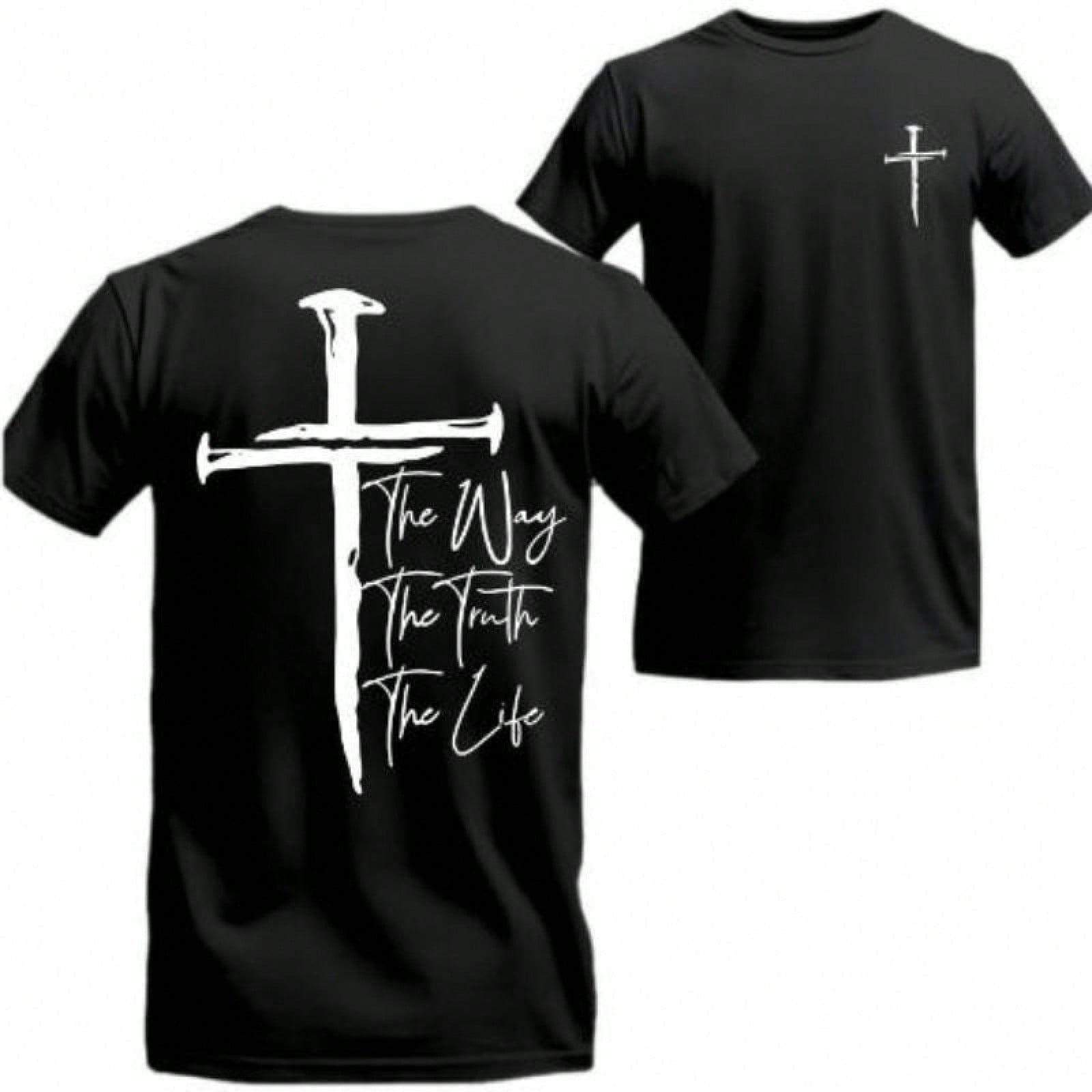 The Way, The Truth, The Life T-Shirt - Bold Cross Design With Inspirational Scri