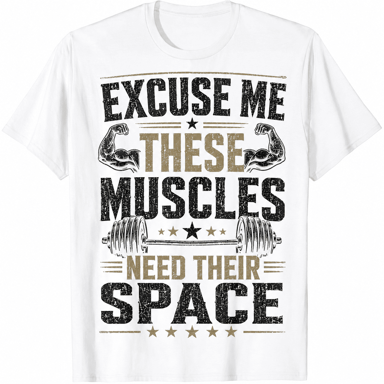 These Muscles Need Their Space,Unisex Workout Graphic T-Shirt, Funny Muscle Fitness Tee, Bodybuilding Gym Shirt