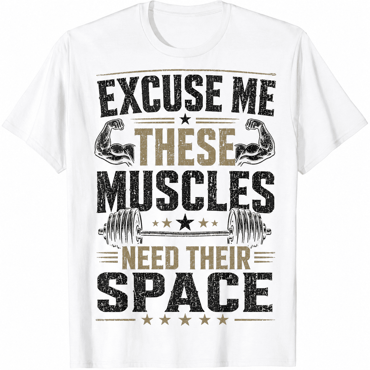 These Muscles Need Their Space,Unisex Workout Graphic T-Shirt, Funny Muscle Fitness Tee, Bodybuilding Gym Shirt