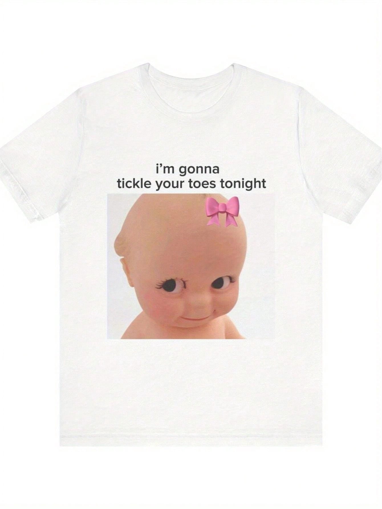 Tonight I'Going To Tease Your Toes Print-Shirt Men Women Soft Stretch Unisex Casual Crewneck Tee With Mischief Design, Loose Fit Short Sleeve Shirt