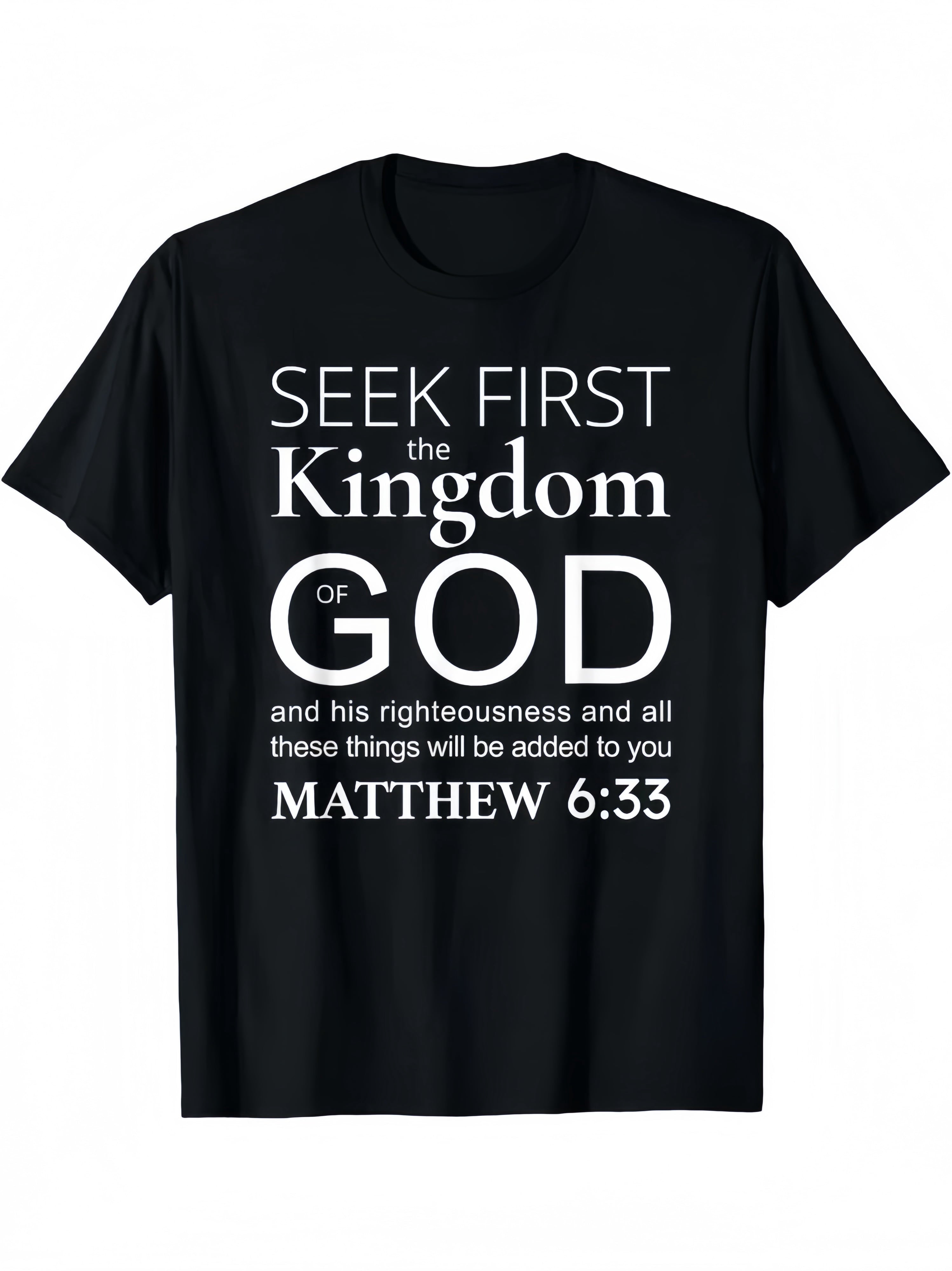 Christian T-Shirt with Joshua 1:9 Bible Verse - Black Cotton Tee for Men & Women