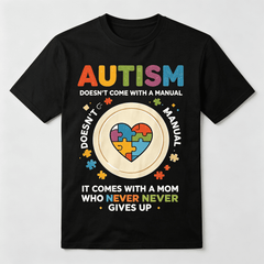 Women Autism Awareness Mom Graphic Tee, Inspirational Neurodiversity Short Sleeve Crew Neck Casual Daily Wear T‑Shirt