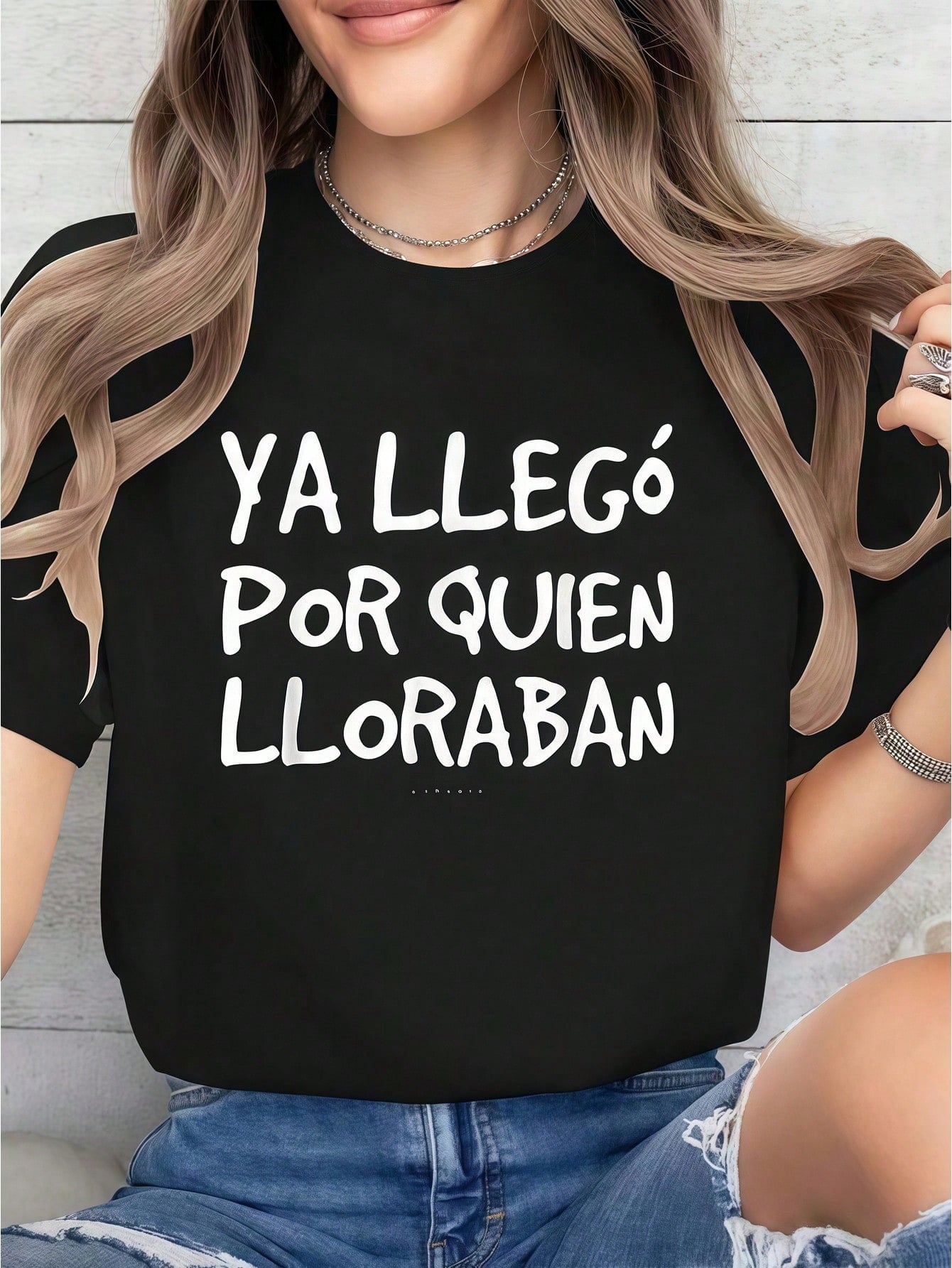 Women Clothes Spanish Text Quote Print Black TShirt, Unisex Casual Crew Neck Tshirt