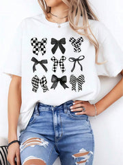 Women Print TShirt, Cute Casual Crew Neck Summer Top, Women's Basic Tee