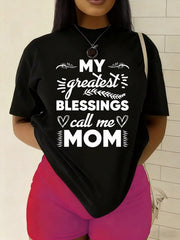 Women'S Funny Mom T-Shirt - "My Greatest Blessings Call Me Mom" Saying - Soft Everyday Tee For Mother'S Day Gifts, Birthday,